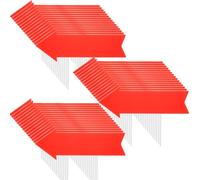 Queekay 45 Pcs Blank Arrow Signs with Stakes 17 x 6 Inches Yard Sales Signs Wedding Directional This Way Yard Sale for Ceremony and Reception Wedding Birthday Party Decorations (Red)