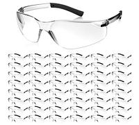 Queekay 50 Pcs Safety Glasses Impact UV Scratch Glasses Bulk Eye Protection for Men and Adolescents Working Lab Construction Science (Clear)
