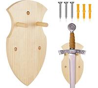 Queekay Wooden Sword Wall Mount Plaque Hanger for Katana Sword Display Stand for Wall Display Plaque with Hardware(Wood Color,Stylish)