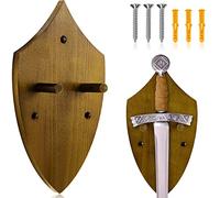 Queekay Wooden Sword Wall Mount Plaque Hanger for Katana Sword Display Stand for Wall Display Plaque with Hardware(Dark brown)