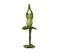 Queemie® Cute Yoga Frog Figurines Resin Frog Model Statue Funny Personalized Animal Green Frogs Collectible Figurines for Home Office Desk Yard Garden Decor