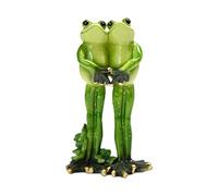 Queemie Romantic Frog Couple Figurine Resin Frogs Model Statue Funny Personalized Green Frogs Collectible Figurines for Xmas Birthday Valentine's Day Gifts
