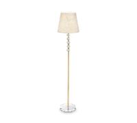 Ideal Lux Lighting Queen 1 Light Floor Lamp Gold, Clear with Glass Decoration, E