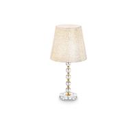 Queen 1 Light Large Table Lamp Gold with Glass Decoration E27 Netlighting Gold One Size