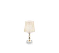 Queen 1 Light Medium Table Lamp Gold with Glass Decoration E27 Netlighting Gold One Size