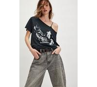 Queen 1975 Off-the-Shoulder Tee by Daydreamer at Free People in Black, Size: Medium - female
