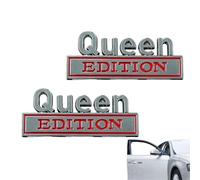 Queen 3D Sticker | 2 Pieces Waterproof 3D Metal Auto Stickers - Queen Edition Metal Auto Emblem | for Trucks SUV Motorcycle Car Window Door Back Panel Travel