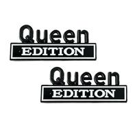 Queen 3D Sticker | 2 Pieces Waterproof 3D Metal Car Stickers | Queen Edition Emblem Sticker | for Trucks SUV Windshield Window Door Rear Panel Car