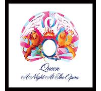 Queen A Night At The Opera Framed Album Cover Print, Official Licensed Wall Art, 12 Inch Music Memorabilia, Record Sleeve Decor, Collector Gift for Fans