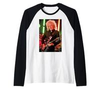 Queen & Adam Lambert Brian May Guitarist By Dick Barnatt Raglan Baseball Tee