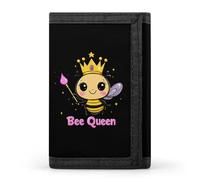 Queen and Bee Casual Trifold Wallet for Men Slim Card Cases with 8 Slot Minimalist Purse Coin Clip