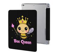 Queen And Bee Stylish Tablet Case with Pen Holder Leather Protective Cover Compatible with IPad/IPAD 2017/2018/Air1/Air2 (9.7in)