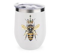 Queen and Cute Bees Custom Insulated Cups & Mugs 12 Oz Double-Wall Travel Coffee Mug with Lids Drinks Tumbler