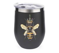 Queen and Cute Bees Custom Insulated Cups & Mugs 12 Oz Double-Wall Travel Coffee Mug with Lids Drinks Tumbler