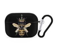 Queen And Cute Bees Headphone & Earphone Cases Compatible with Airpod Pro Scratch-Resistant PC Protective Cover with Keychain Black-style-40