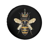 Queen And Cute Bees Universal Spare Tire Cover Waterproof Wheel Protection Cover for Trailer Truck RV