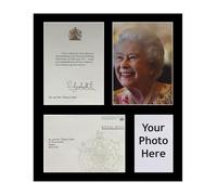 Queen Anniversary Letter Presentation Frame - 20 x 16 Inch Display for HM Congratulatory Card, Envelope & 6 x 4 Photo with Black Mount (White)
