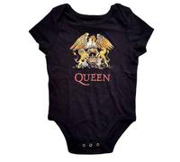 Queen Baby Grow Classic Crest Band Logo Official Black 0 to 24 Months Medium (6-9 months)