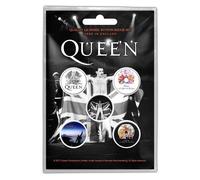 Queen Badge Pack Classic Crest Band Logo Freddie Black 5 x Pin Button Queen Black One Size