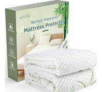Queen Bamboo Waterproof Mattress Protector, Cooling and Breathable Mattress Pad Cover, Deep Pocket Bed Cover-Stretch to 21" Fitted Mattress Protection
