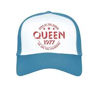 Queen Baseball Cap Champions 77 Band Logo Official Blue Trucker Unisex One Size