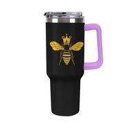 Queen Bee 40 Oz Tumbler Car Cup with Handle Insulated Cups Large Capacity Coffee Mug Water Bottle