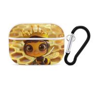 Queen Bee Cute Headphone Case Compatible with AirPods Pro PC Shell Carrying Case with Keychain White-style