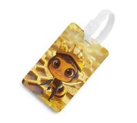 Queen Bee Cute Luggage Tags for Suitcases TPU Baggage Tag Cute Travel Bag Label Tags White-Style