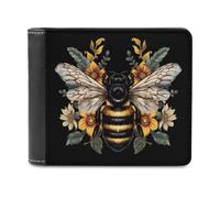 Queen Bee Flowers Printed Bifold Wallet with Hidden Compartments Pocket Money and Credit Card Holder for Men Women