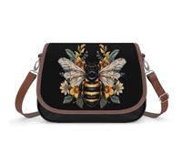 Queen Bee Flowers Women's Crossbody Bag Fashion Purses Small Shoulder Handbags with Adjustable Strap