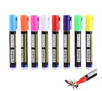 Queen Bee Marking Pen - Spots Leaders Fast, 8 Piece Multi Colour Visual Ink, 13.5cm Length + Smooth Wooden Tip, Solid Ppolypropylene Pplastic Tube - for Hive Tracking & Garden Apiaries