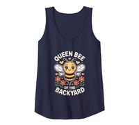 Queen Bee of The Backyard Bees Tank Top, Women, Navy Blue, Small