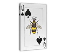 Queen Bee Playing Card Canvas Poster Wall Art Decor Print Picture Paintings for Living Room Bedroom Decoration 20x30inch(50x75cm)