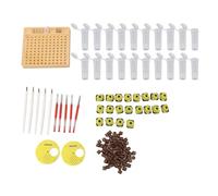 Queen Bee Rearing System Plastic Grafting Kit, Beekeeping Queen Rearing Box with 110 Cell Cups, Hair Roller Cages and Grafting Tools for Apiculture