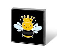 Queen Bee With A Crown Square Badge Metal Lapel Pins Brooches for Clothing Decoration