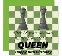Queen Birthday Card for Women - Chess Promotion - Happy Birthday Card for Girls, 145mm Female Greeting Cards