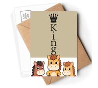 Queen Black Word Chess Game Postcards Envelopes Cards Mailing Year Horse