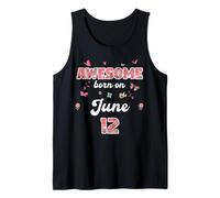Queen Born in June 12 Flowers 12th June Birthday Tank Top