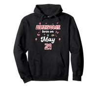 Queen born in May 21 flowers 21st May Birthday Pullover Hoodie