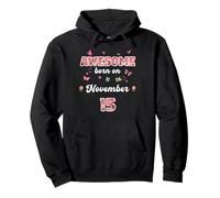 Queen born in November 15 flowers 15th November Birthday Pullover Hoodie