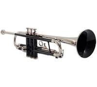 Queen Brass Bb Trumpet Black Nickel Plated with 7C Mouthpiece Hard Case Smooth Valves for Beginners Students and Brass Band Performances Durable Design