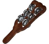 Queen Brass Kartal Hand Cymbals - Traditional Indian Percussion Instrument for Bhajan, Kirtan, Folk & Devotional Music (Wood)