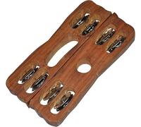 Queen Brass Kartal Hand Cymbals - Traditional Indian Percussion Instrument (Pair) for Bhajan, Kirtan, Folk & Devotional Music (Wood)