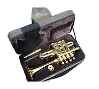 Queen Brass Piccolo Trumpet Brass Finish Picollo Bb/A Pitch W/Case-Mp Gold