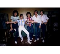 Queen (British Rock Band) Photograph 11 X 17 - Pristine 1981 Band Portrait - Diego Maradona - Rare Photo Poster Print