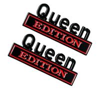 Queen Car Stickers, 2 Pieces Metal 3D Waterproof Car Decoration - Emblem Car Queen Edition - for Trucks SUV Motorcycle Car Window Door Rear Panel