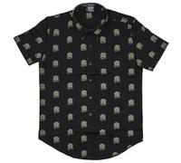 Queen Casual Classic Crest Band Logo All Over Print Official Men's Shirt, Black