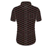 Queen Casual Shirt Logo Pattern Repeat Band Logo Official Mens Black L