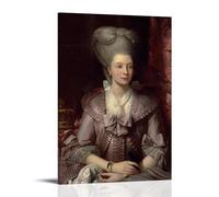 Queen Charlotte 1777 by Benjamin West - Neoclassical Royal Portrait Art Print for Wall Decor Artworks Picture Print Wall Art Painting Canvas Gift Decor Homes Decorative Frame 12x18inch(30x45cm)