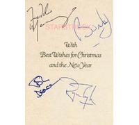 Queen Christmas Card Freddie Mercury Brian May Roger Taylor John Deacon Signed (Pre-Printed) Exclusive A4 Print